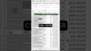 Excel’de Alt Satırları Aynı Değerle Doldurmak excel [upl. by Kanya]