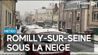 RomillysurSeine sous la neige ce mardi 9 décembre [upl. by Olympium]