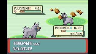 POKEMON EMERALD  POOCHYENA  AVALANCHA  ROCK SLIDE [upl. by Assereht755]