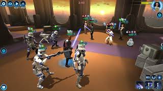 SWGOH  GAS Support DC vs Rey  TW [upl. by Esinek]