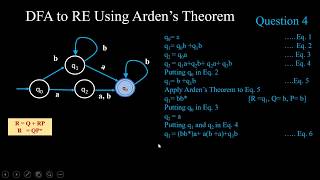 DFA to RE using Ardens Theorem [upl. by Brodsky]