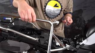 BMW F850GS Installation Touratech Zega Pannier Racks [upl. by Aihsened]