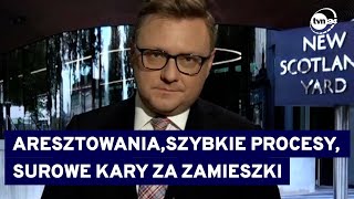 4000 policjantów w gotowości Protesty w Anglii po ataku nożownika i ryzyko dalszych zamieszekTVN24 [upl. by Tyra284]