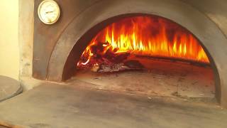 Hybrid pizza oven works using gas and firewood فرن بيتزا يعمل بالغاز و الحطب [upl. by Zerep]