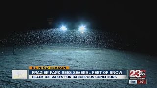 Snow near Frazier Park means slick icy roads [upl. by Essyle155]