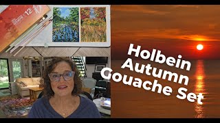 Holbein Irodori Autumn Gouache Set 2 Landscape Paintings [upl. by Amie]