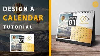 How to Create a Calendar  Desk calendar  Adobe Illustrator Tutorial [upl. by Ynaffital812]