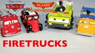 DISNEY PIXAR CARS PLANES MOVIE FIRETRUCKS RED MAYDAY PULASKI RYKER TOYS [upl. by Livi406]