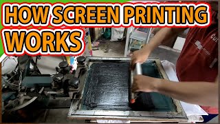 HOW SCREEN PRINTING WORKS  2 COLORS PRINT  3 COLORS [upl. by Froemming]