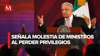 quotLógico que ministros no quieren que se modifique el presupuestoquot AMLO [upl. by Irrot]