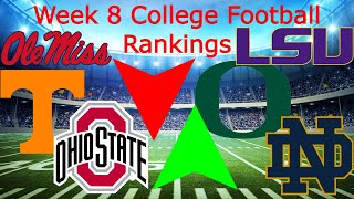 My Week 8 College Football Rankings  Updated Playoff Predictions [upl. by Yrad]