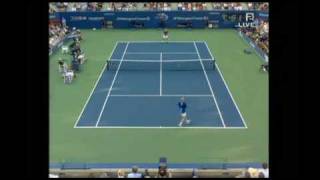 Andre Agassi beauty points against Roger Federer New York 2005 [upl. by Rehpetsirhc]