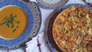 Soupe de courge et quiche au thon حساء بالقرع الأحمر و كيش [upl. by Neirual]