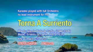 Torna A Surriento  Karaoke with full orchestra  no lead instrument for Pro [upl. by Eglanteen281]