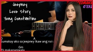 Jeepney Love Story  Yeng Constantino Guitar Cover With Lyrics amp Chords [upl. by Llenwad494]