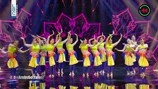 Mayyas Dola Re Dola Dance Version 1 at Arabs got talent Semi Final Performance  Rewinding [upl. by Iohk]