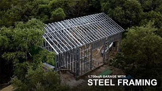 PreAssembled Steel Frame Kit for a 1700sqft Garage [upl. by Sarazen]