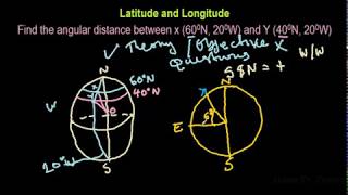 04 LONGITUDE AND LATITUDE  More Examples  Angular distance [upl. by Kcaz]