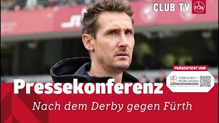 Die PK mit Alexander Zorniger amp Miroslav Klose  Greuther Fürth  1 FC Nürnberg 04 [upl. by Aciamaj142]