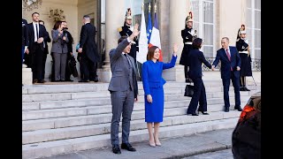 Întrevedere cu Președintele Franței Emmanuel Macron la Palatul Elysée [upl. by Halehs]