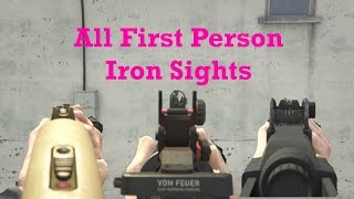 GTA 5 All Weapons and Iron Sights in First Person GTA 5 Next Gen Gameplay [upl. by Ahserkal]