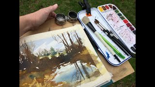 Minimalistic Plein Air Setup for Watercolor [upl. by Nordgren]