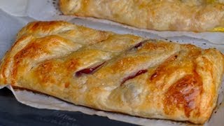 Super Simple Peach and Blackberry Strudel Recipe [upl. by Wadleigh]