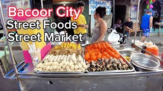 Street Foods  Street Market  Bacoor Cavite Walking Tour  Bacoor City  Cavite Philippines Tour 4K [upl. by Ruosnam]