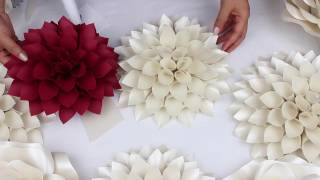 DIY Paper Dahlia Tutorial  My Wedding Backdrop Flowers [upl. by Thom]