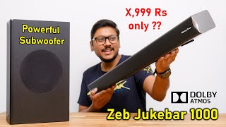 Most Affordable Dolby ATMOS Soundbar with Subwoofer 2023 😱 Zebronics Juke Bar 1000 Review ⚡️ [upl. by Dodie]