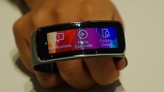 Samsung Gear Fit First Look and Hands On [upl. by Lachus77]