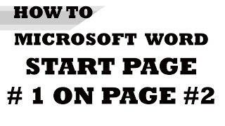 How to Start Page Numbering on Page 2 [upl. by Brill820]