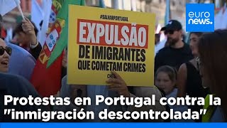 Miles de personas se manifiestan en Lisboa contra la quotinmigración descontroladaquot en una … [upl. by Oedama]