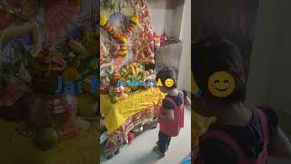 Tuktuk cute video Doing Pooja on Navratri Song Dharti gagan me hoti hai teri jai kar oh maiya 🙏 [upl. by Jamill]