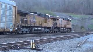 NS 189 loaded racks  mixed freight by Tunnel 25 Oakdale 33024 UP power [upl. by Rosena]