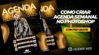 Como Criar Agenda de Show Tutorial Photoshop [upl. by Janenna]