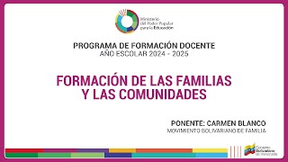 Formación de las familias y las comunidades Ponencia Carmen Blanco [upl. by Mcdougall822]