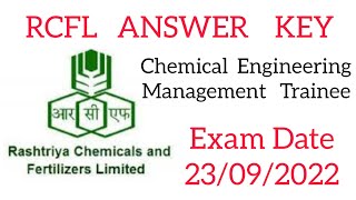 RCFL MANAGEMENT TRAINEE CHEMICAL PAPER 2022 Pradumnsingh [upl. by Harris]