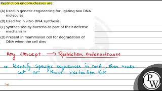 Restriction endonucleases are [upl. by Acebber]