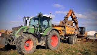 Terrassement  x2 Fendt 514924  Case CX160  ETA Cozannet [upl. by Lokkin522]