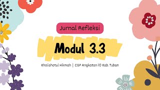 Jurnal Refleksi Dwi Mingguan Modul 33  CGP Angkatan 10 Kab Tuban [upl. by Martelle658]