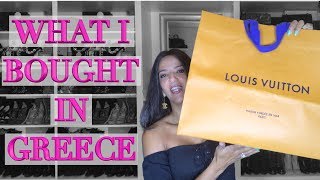 Greece Haul  Louis Vuitton Fendi Boho Dresses Makeup Souvenirs [upl. by Nylarahs]