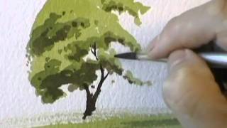 A Simple Tree  Watercolour Demonstration by PETER WOOLLEY [upl. by Lechar374]