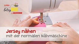 Jersey nähen mit der normalen Nähmaschine [upl. by Klump]