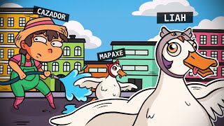 🦆¡MAPAXE y LIAH se CONVIERTEN en GANSOS VS CAZADORES🤣💥🪶Liah en Untitled Goose Game [upl. by Noonberg]