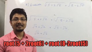 Root5  2root6   root8  2root15 Root5 plus 2 root6 Root8 minus 2root15 Sqrt5  2sqrt6 [upl. by Nimsay]