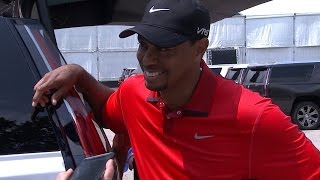 Tiger Woods interview following withdraw at Bridgestone [upl. by Oam]