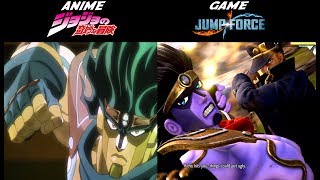 COMPARING JUMP FORCE VS ANIME JOJOS BIZARRE ADVENTURE BONUSTIME STOP GLITCH [upl. by Aislehc]