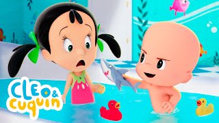 Bath Song with Cuquin  Songs for babies with Cleo and Cuquin  Songs for Kids [upl. by Pammi]