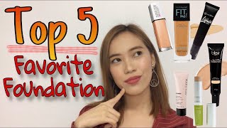 TOP 5 FAVORITE FOUNDATION FOR OILY SKIN Philippines  Nina Gregorio [upl. by Enyak]